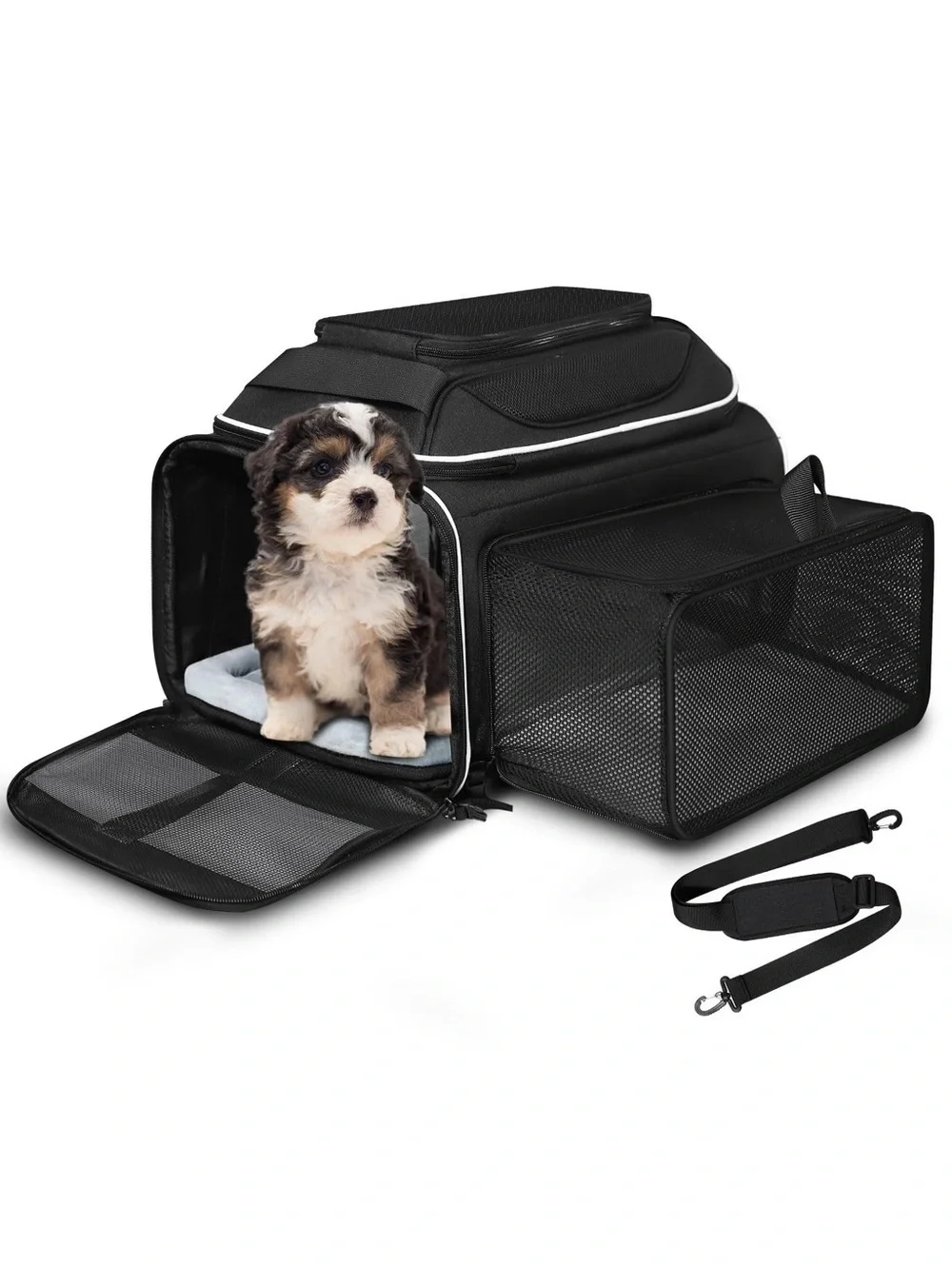 Petskd Airline Approved Expandable Pet Carrier Soft-Sided for Small Dogs Cats